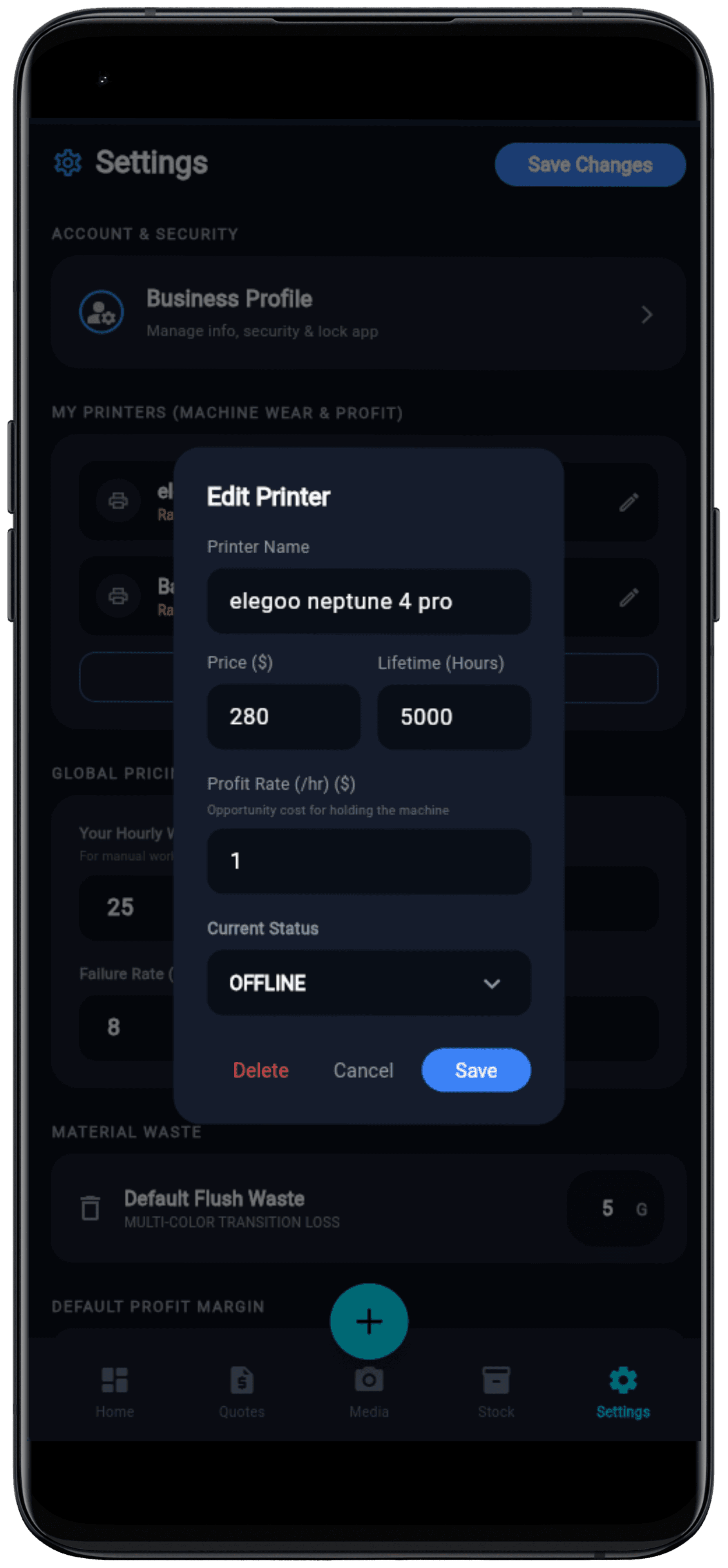 3D Print Pro: Cost & Fleet Manager screenshot 10