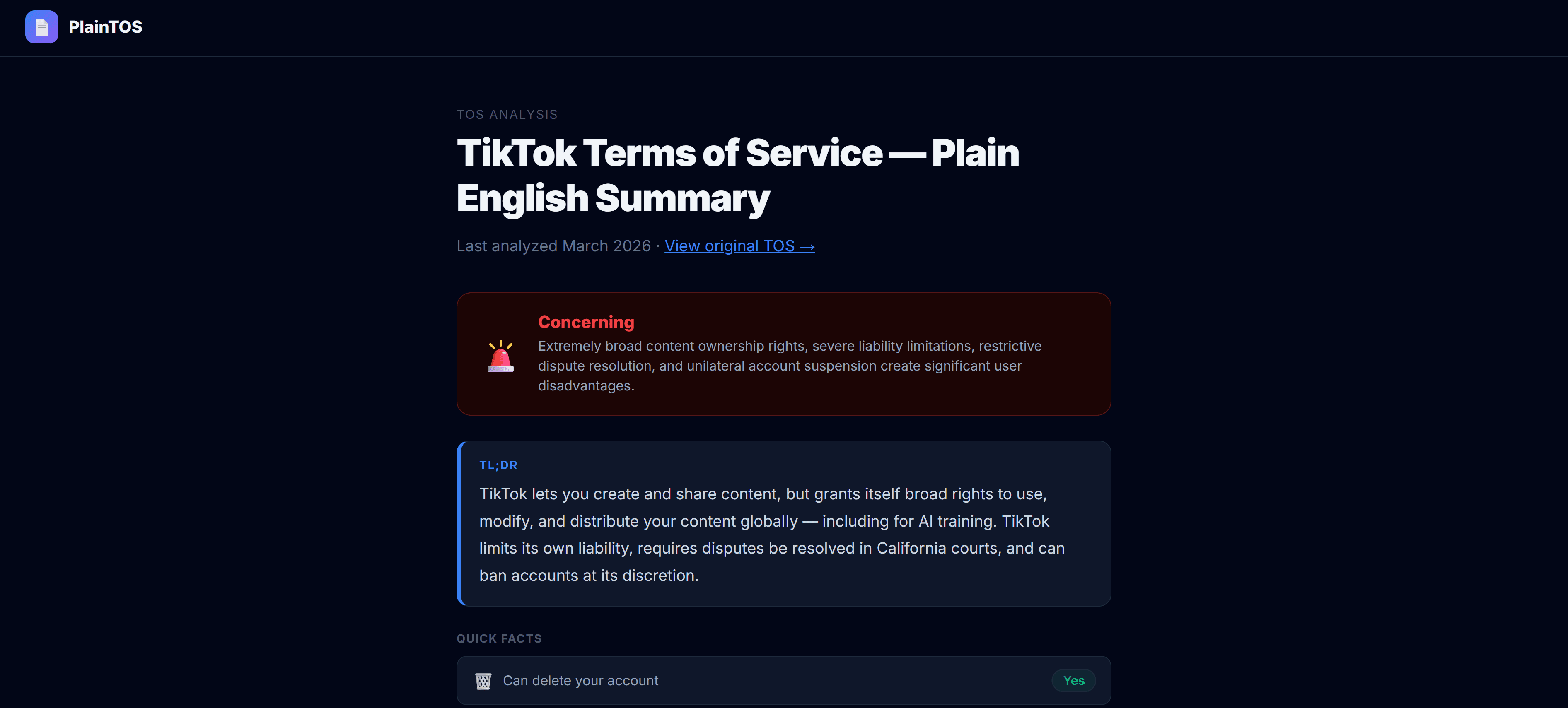 PlainTOS screenshot 3