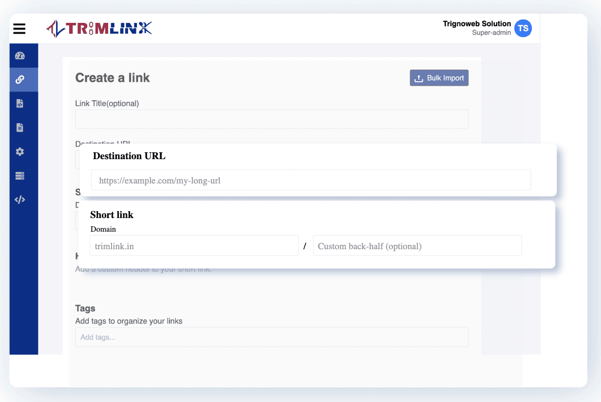 Trimlink screenshot 2