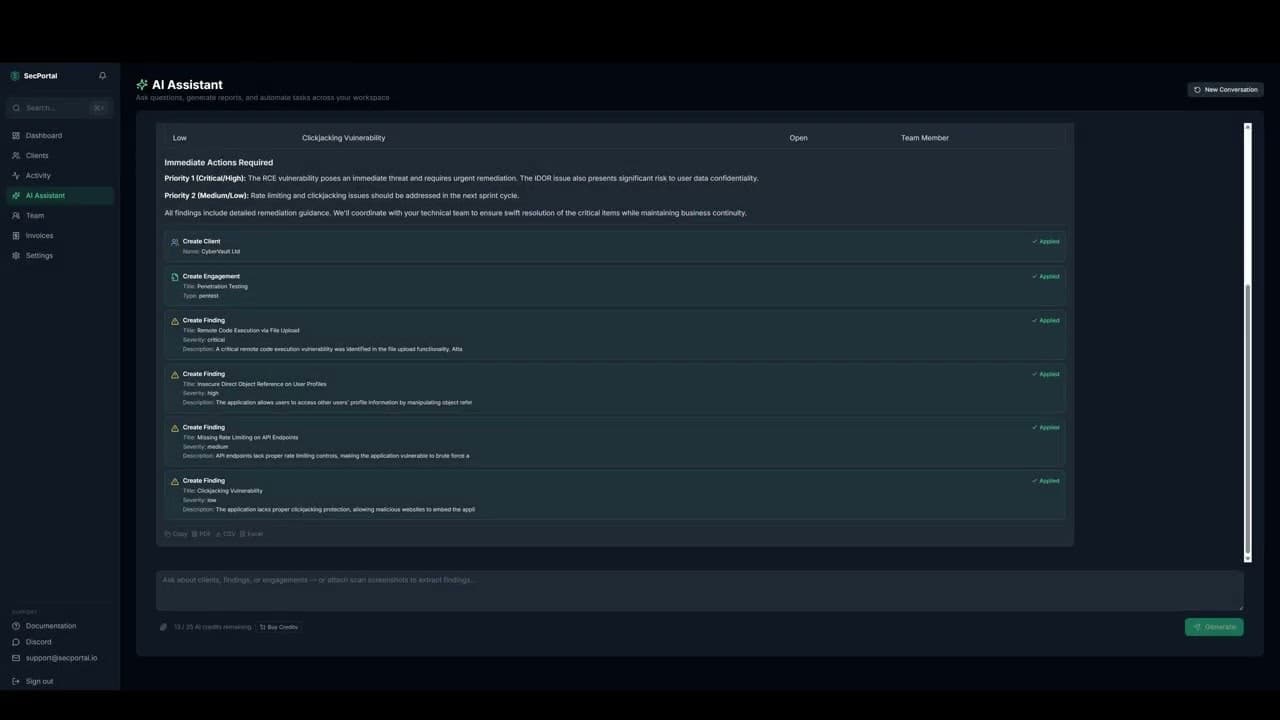 SecPortal AI-Native Security Platform screenshot 1