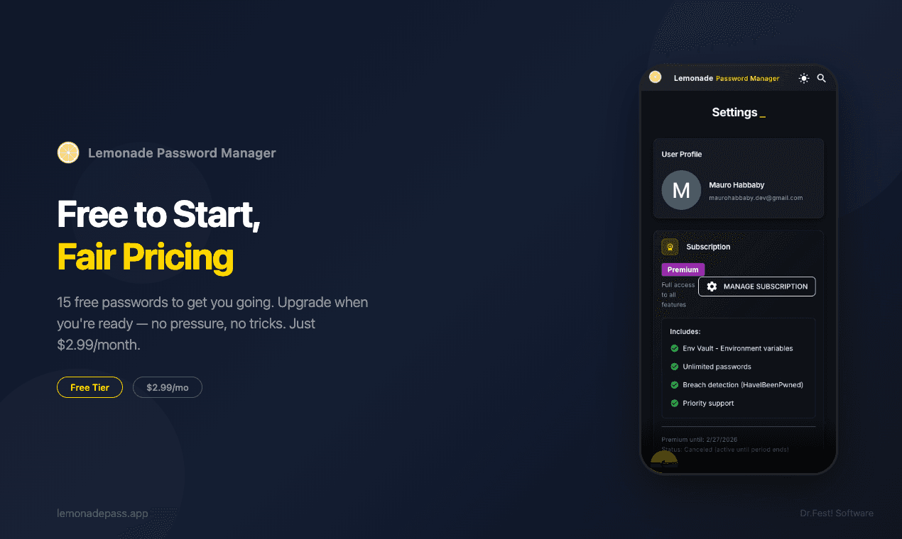 Lemonade Password Manager screenshot 10