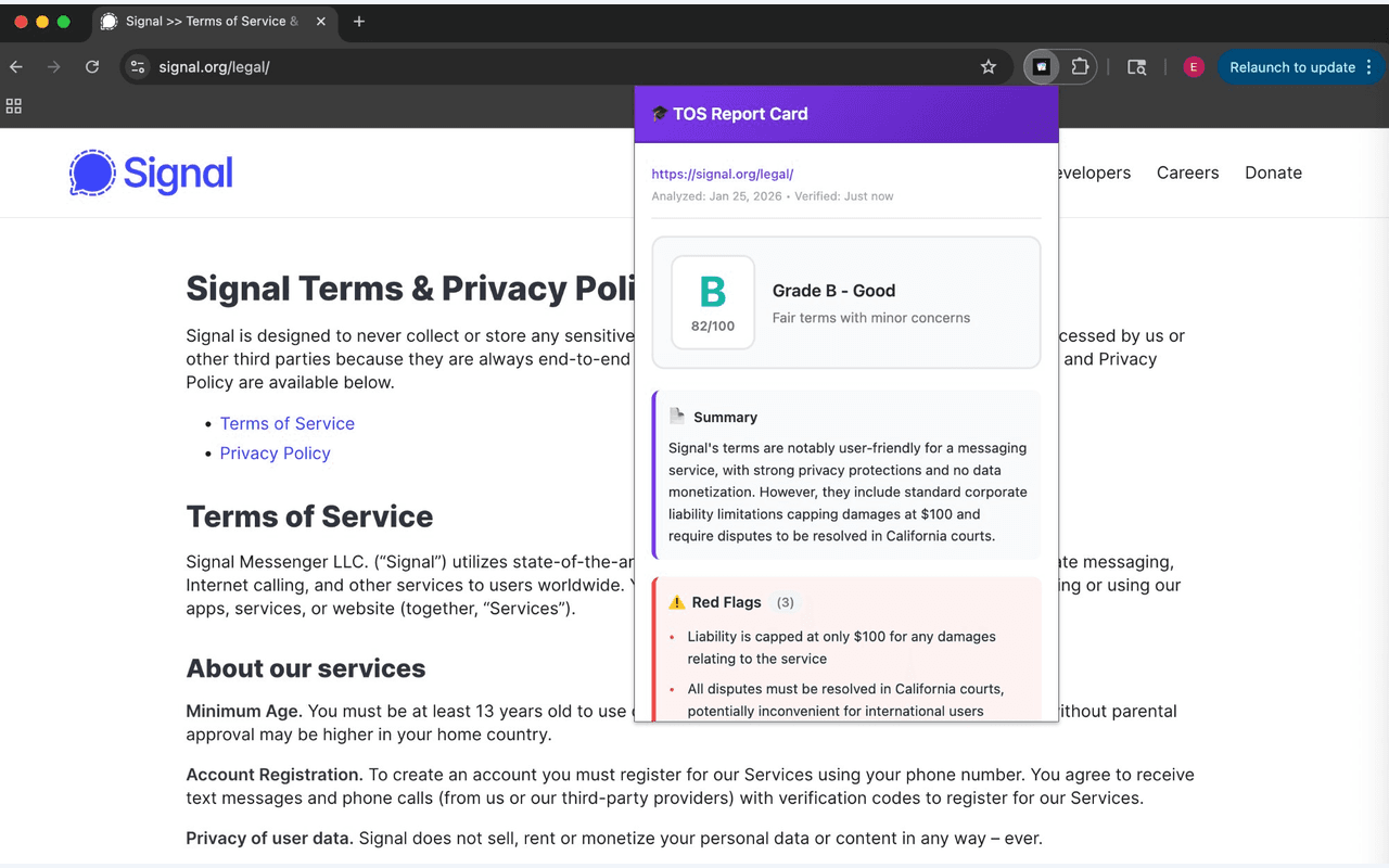 TOS Report Card screenshot 2