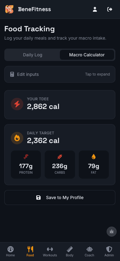 Benefitness screenshot 1