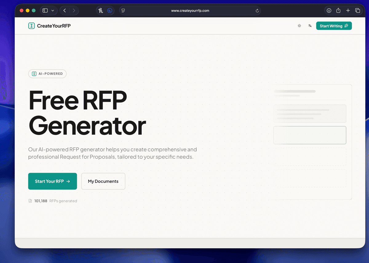 CreateYourRFP screenshot 3