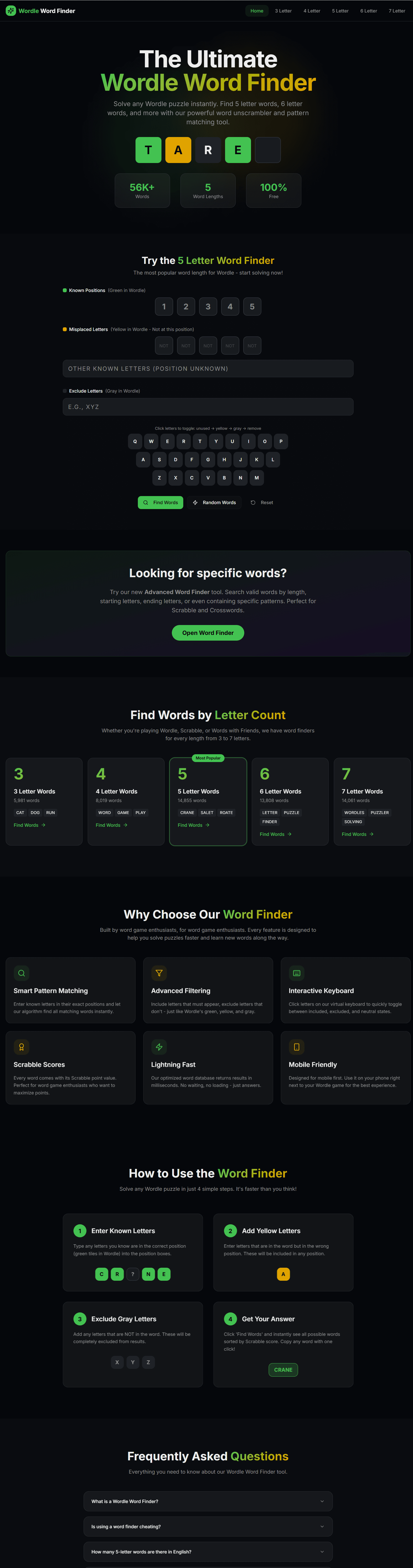 Wordle Word Finder screenshot 1