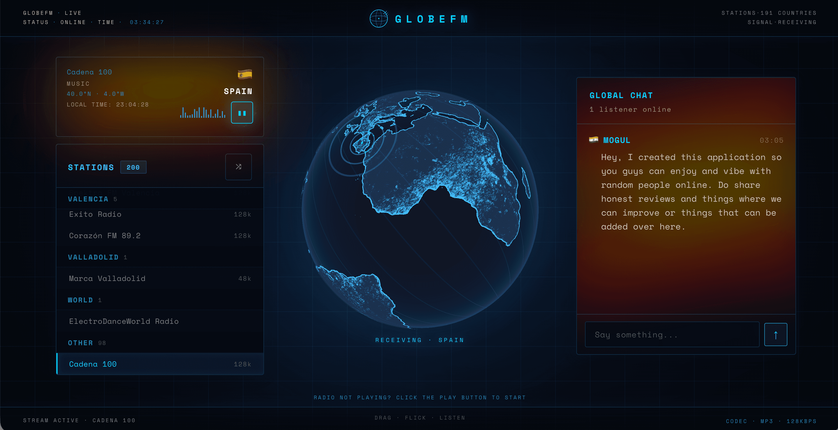GlobeFM — Live Radio From Every Country screenshot 1