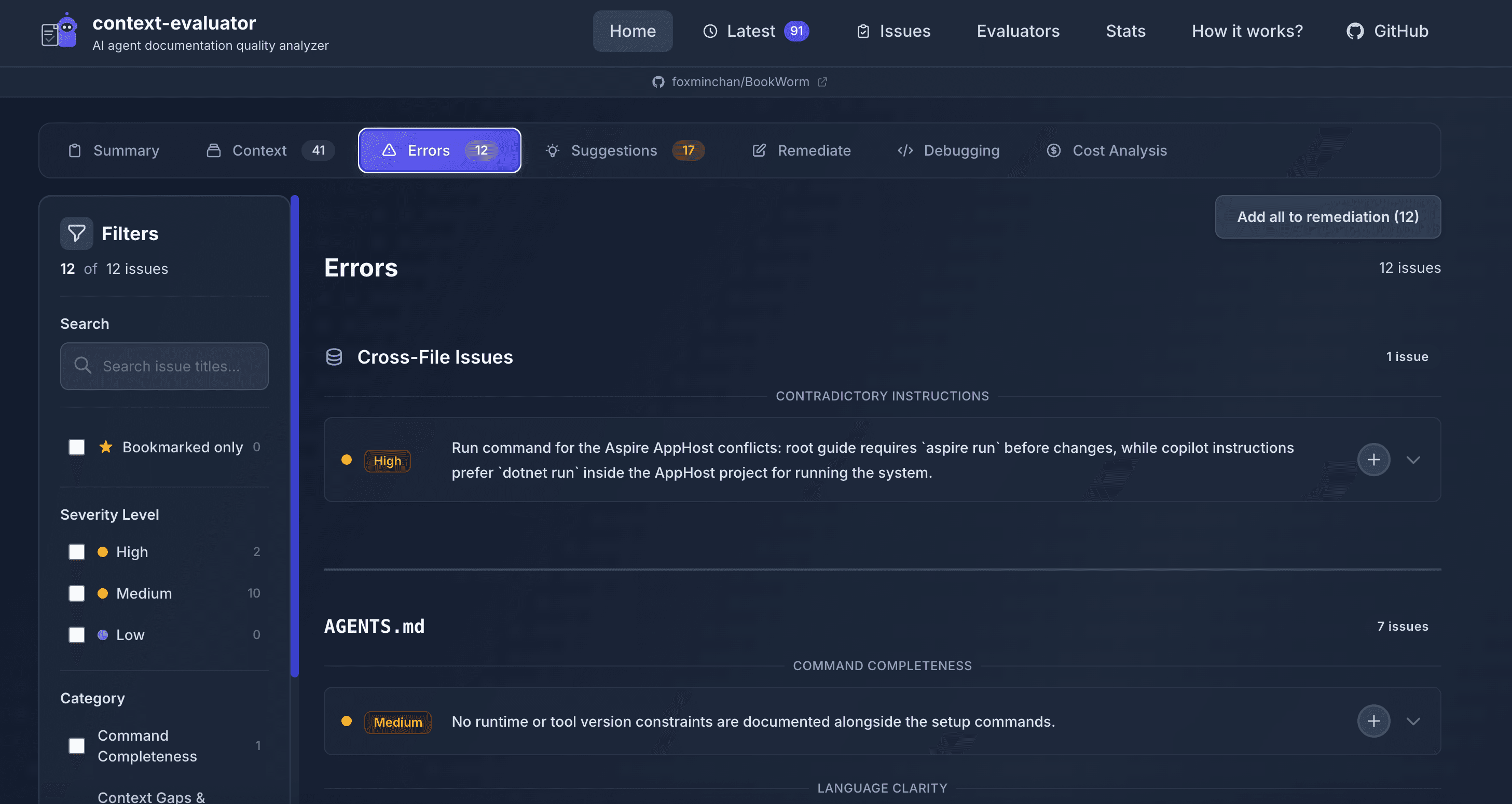 Context Evaluator screenshot 4