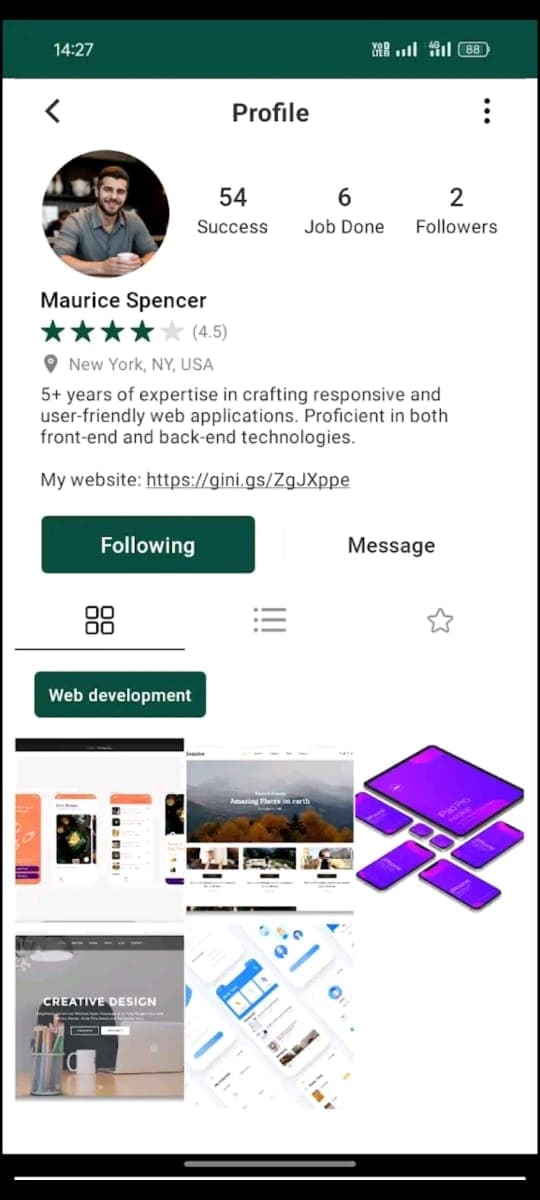 GiniGigs screenshot 2