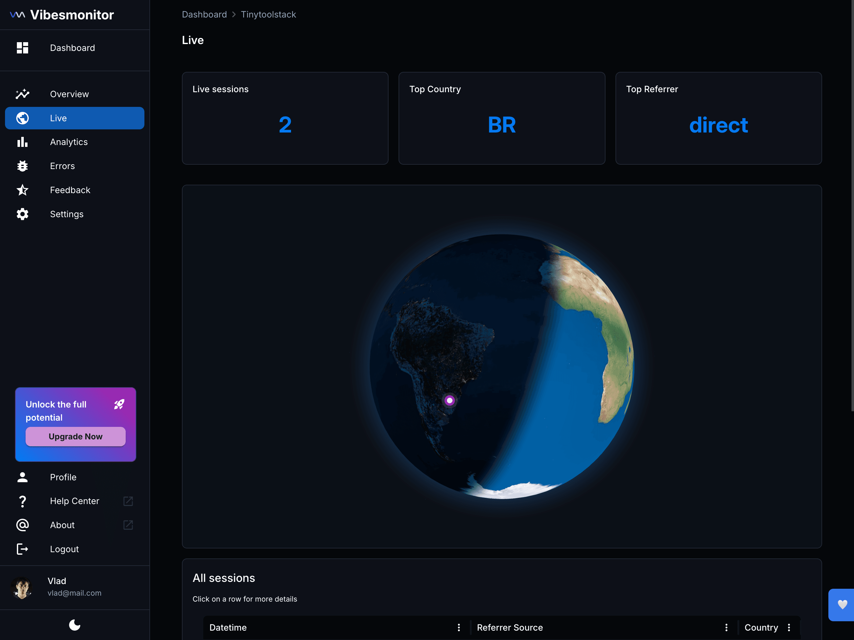 vibesmonitor.com screenshot 3