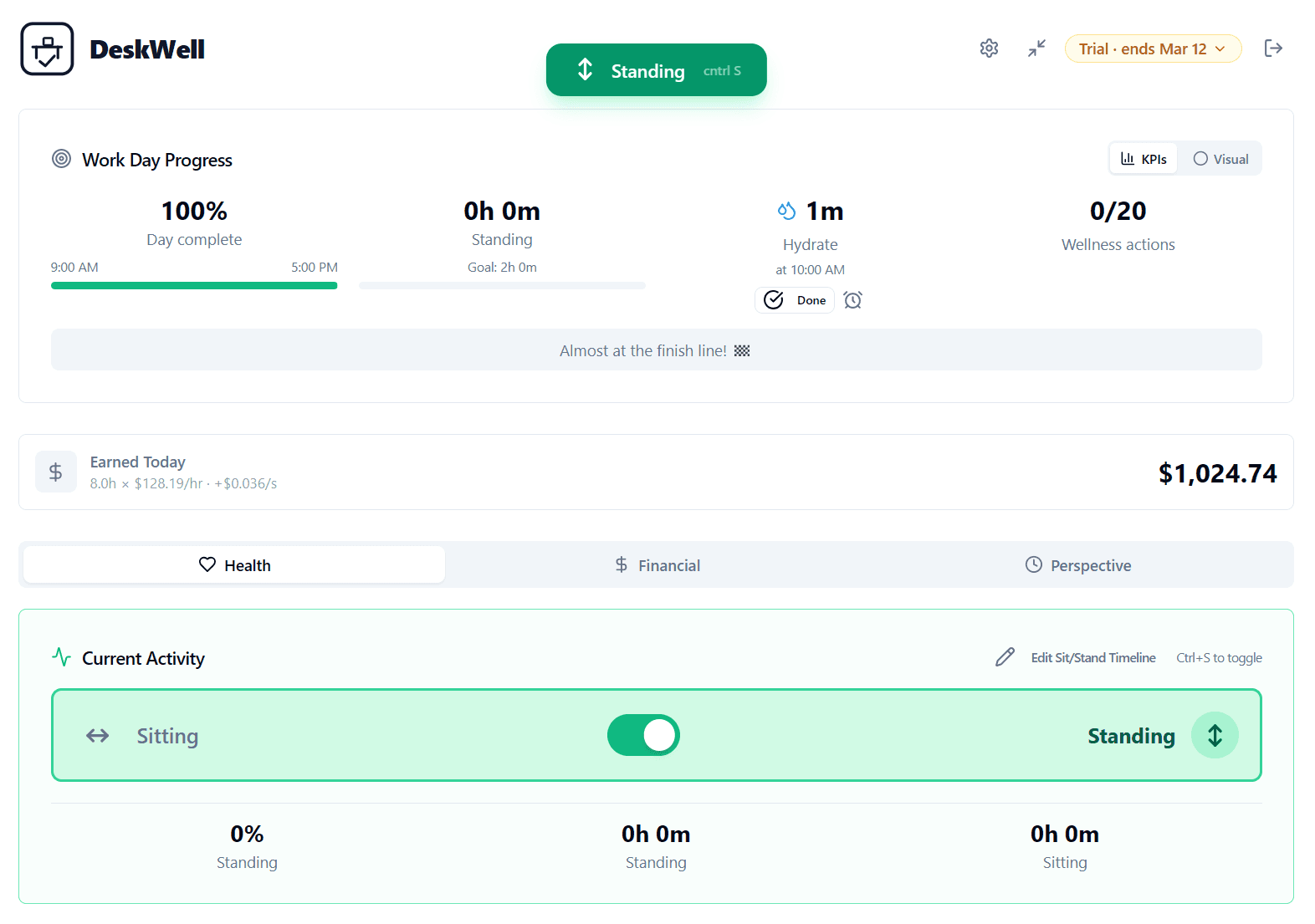 DeskWell screenshot 1