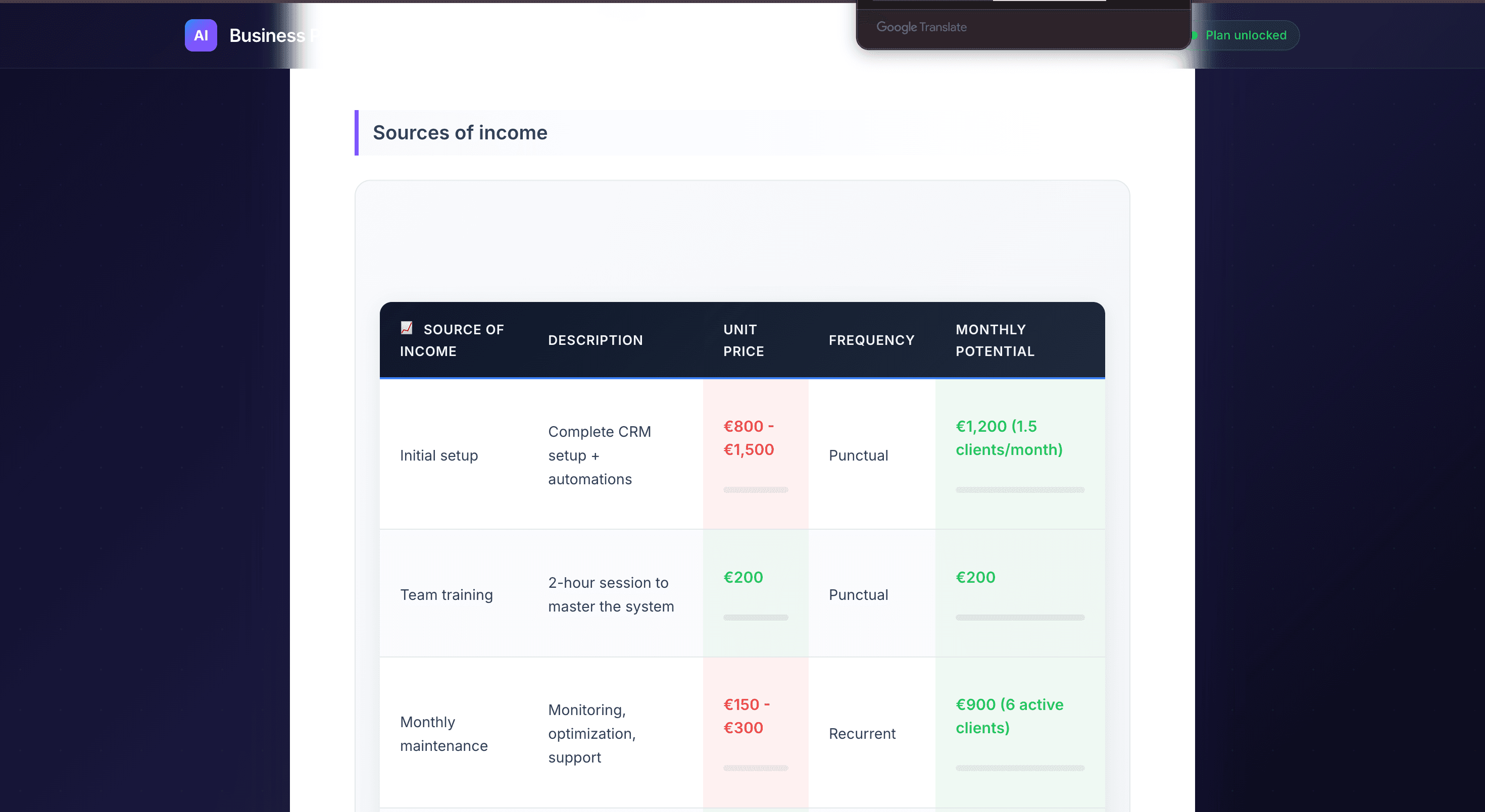 AI Business Plan screenshot 8