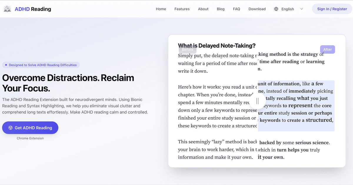 ADHD Reading screenshot 1