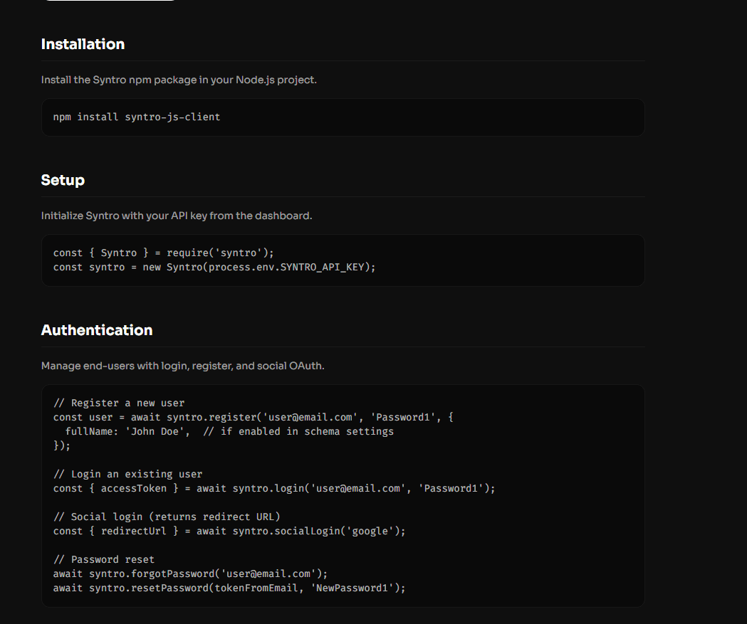 Syntro - Auth, Billing & stats for Devs screenshot 3