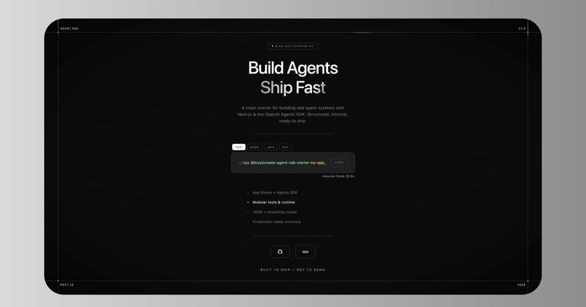 Bixai Agent SDK Starter Kit screenshot 2