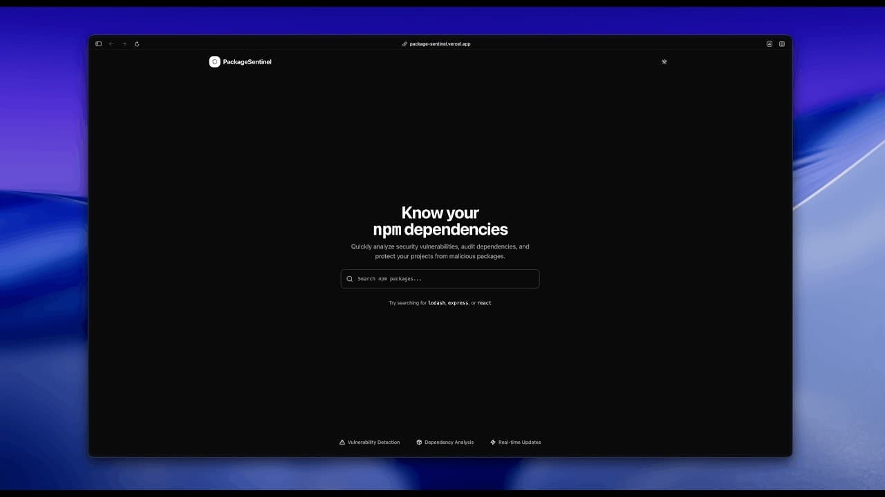 PackageSentinel screenshot 1