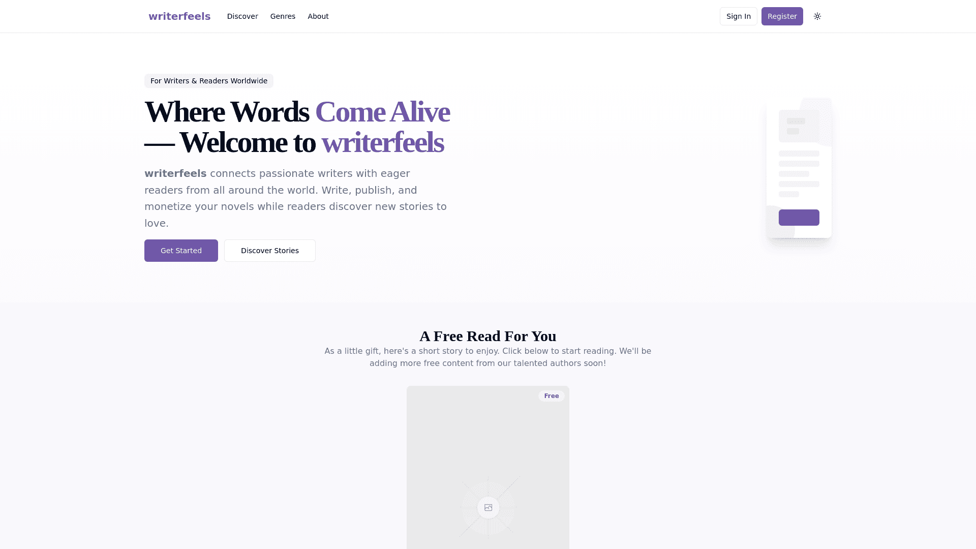 WriterFeels screenshot 1