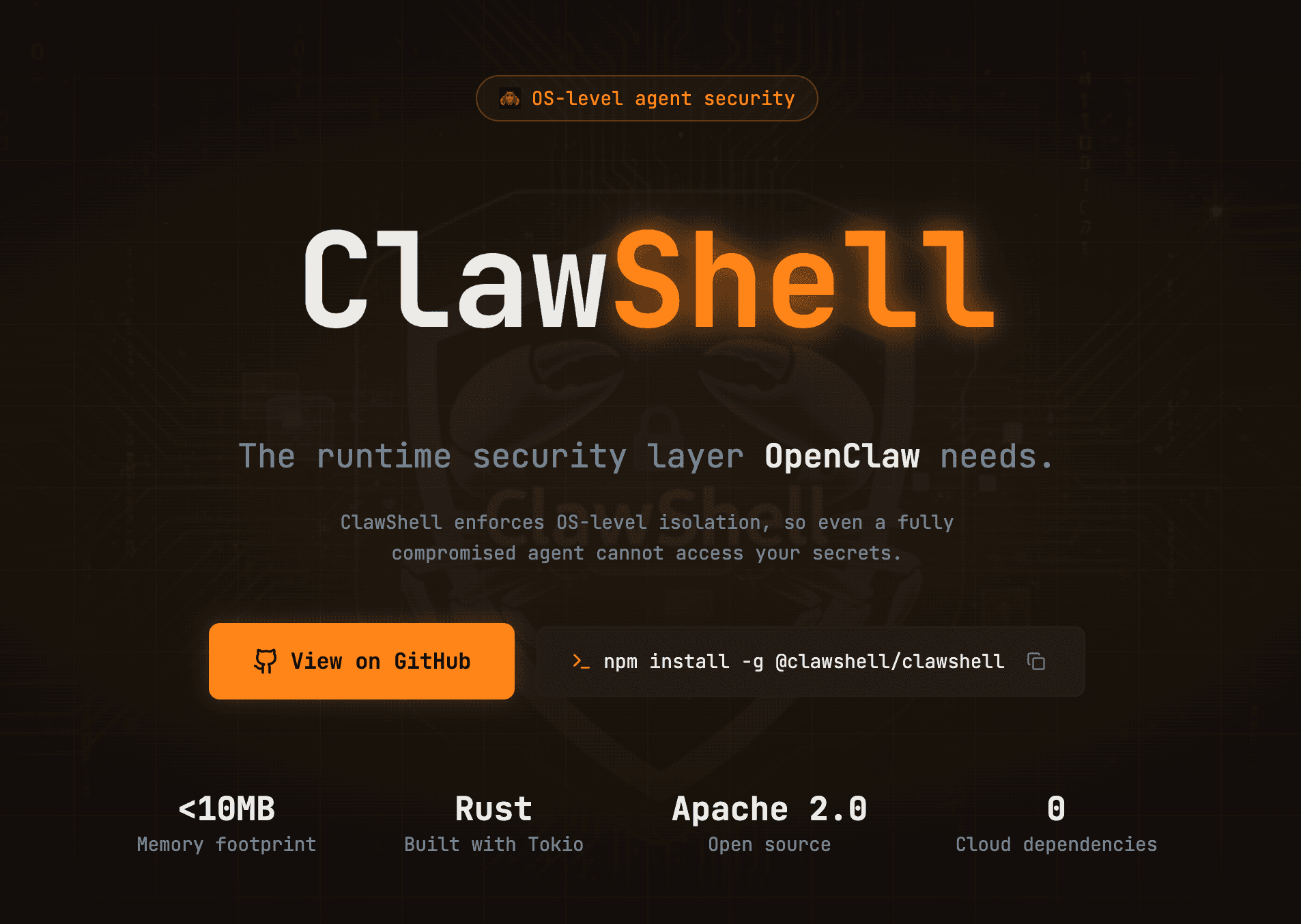 ClawShell screenshot 1