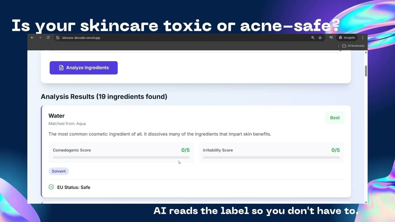 Skincare Ingredient Decoder screenshot 1