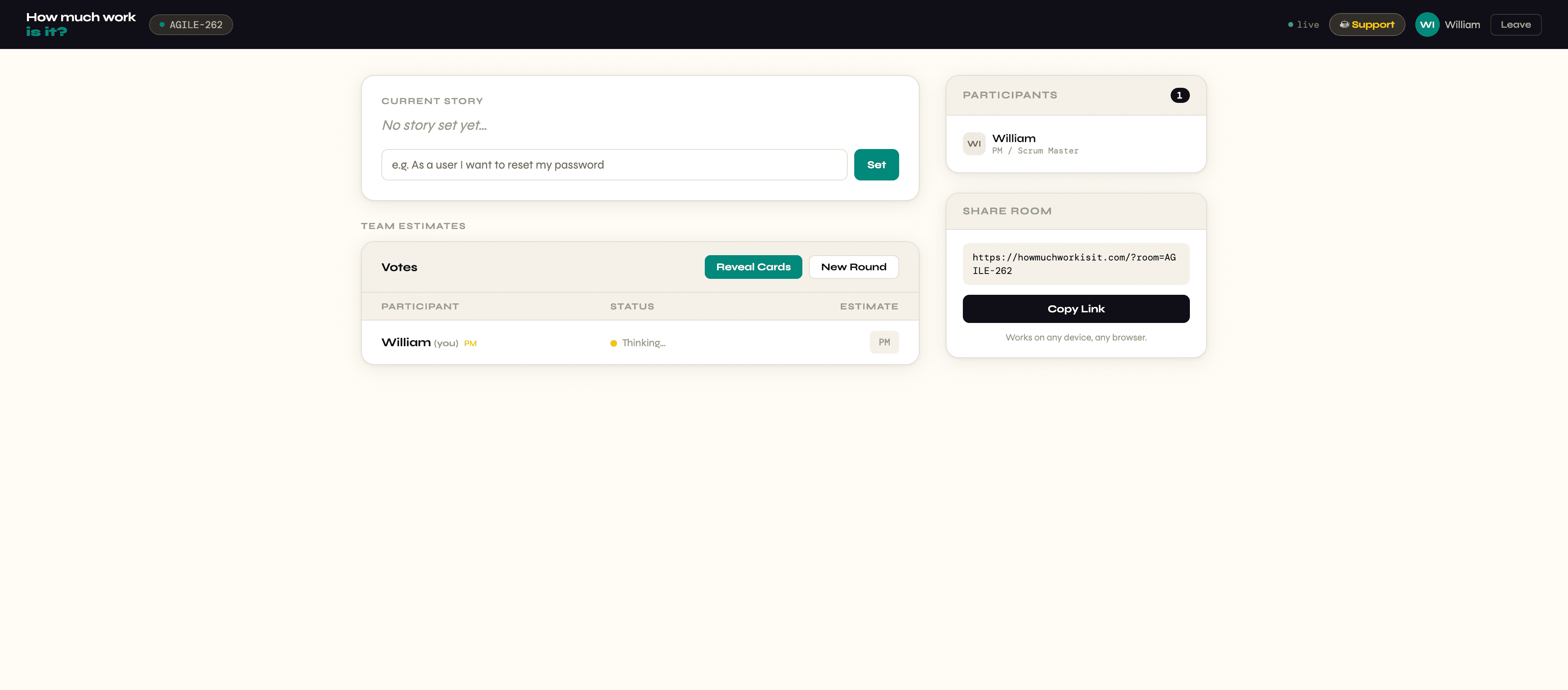 How Much Work Is It - Scrum Poker screenshot 1