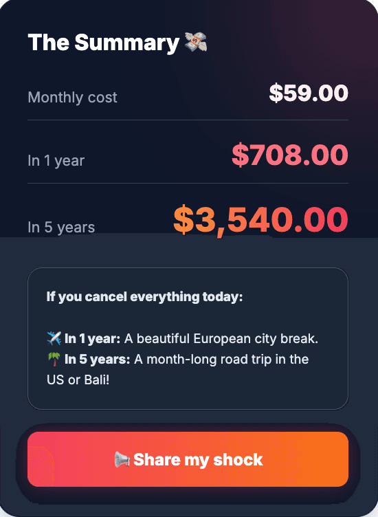 Subscription Shock screenshot 2
