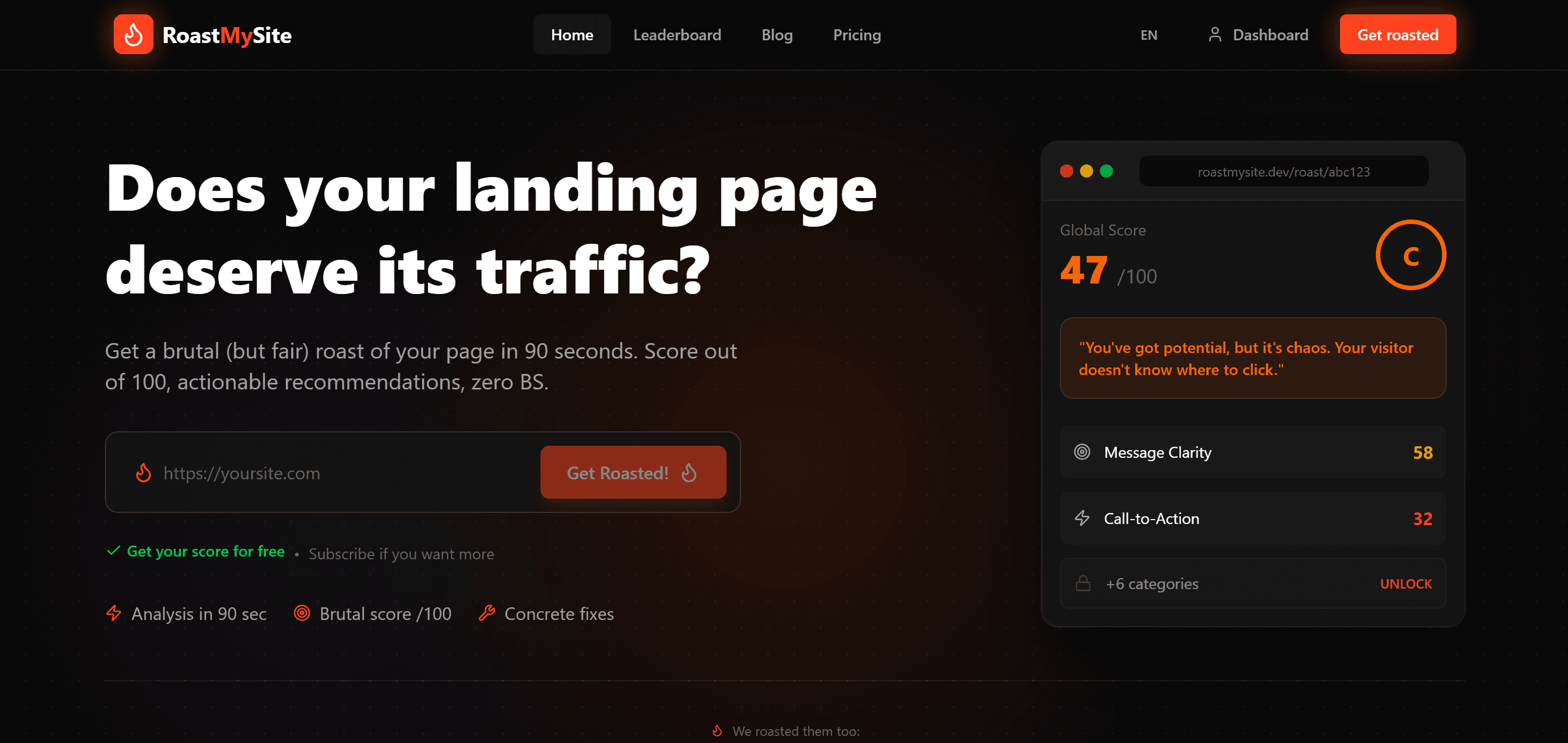 RoastMySite screenshot 2