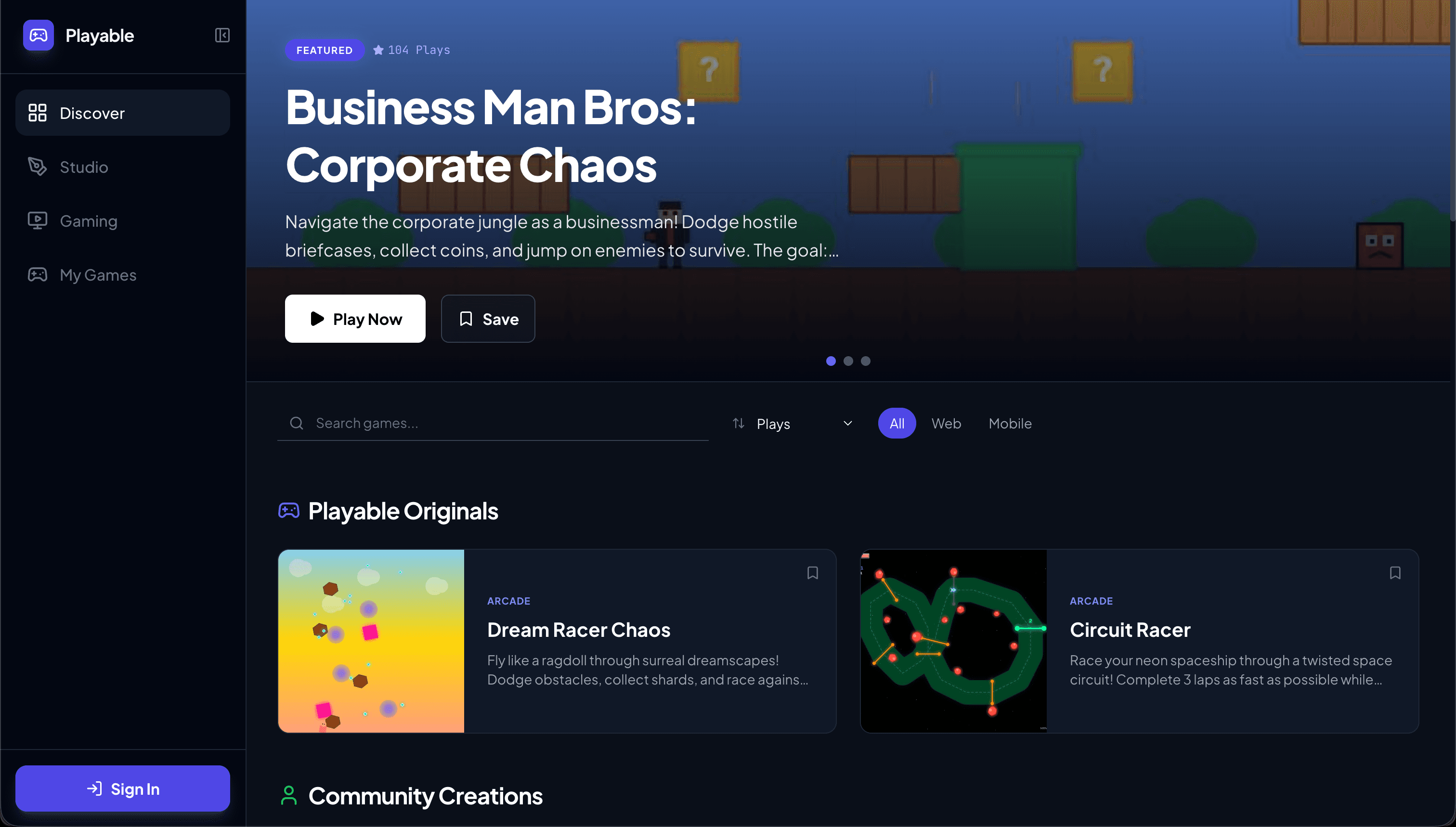 Playable.gg screenshot 2