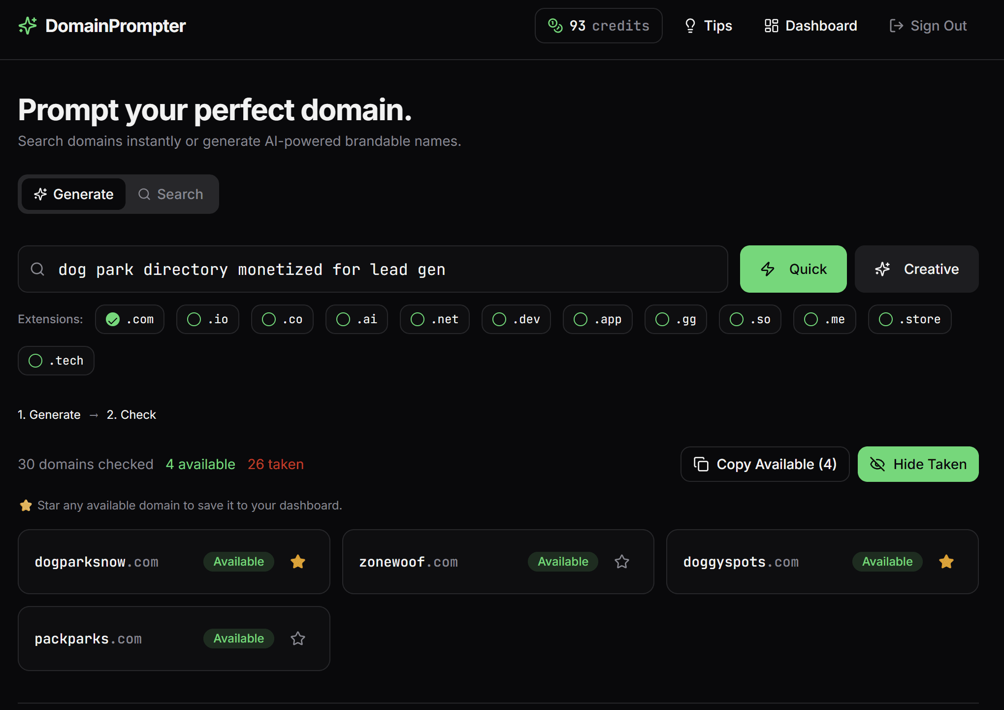 DomainPrompter screenshot 2