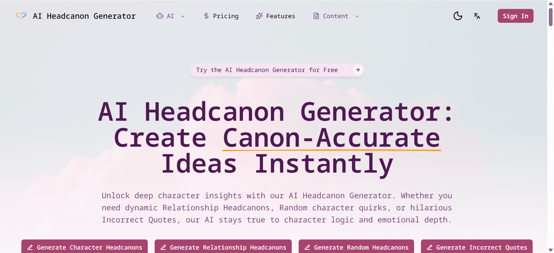 aiheadcanongenerator.org screenshot 1