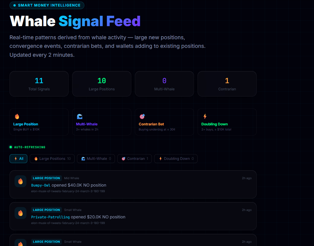 Polymarket Whale Tracker screenshot 4