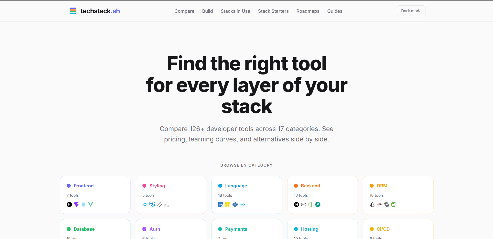 techstack.sh screenshot 2