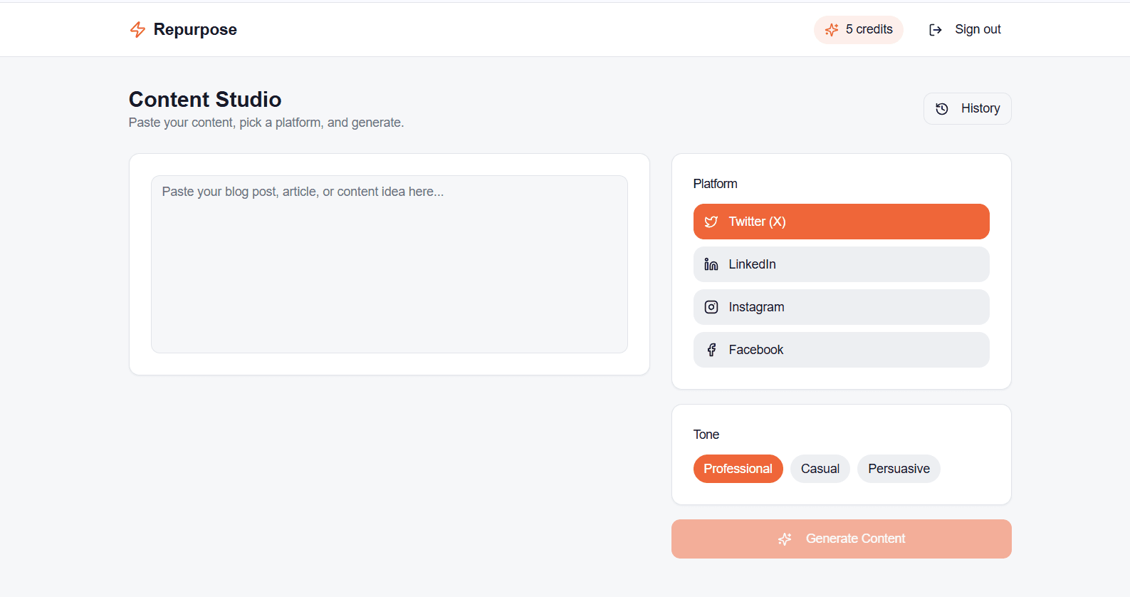 Repurpose screenshot 1