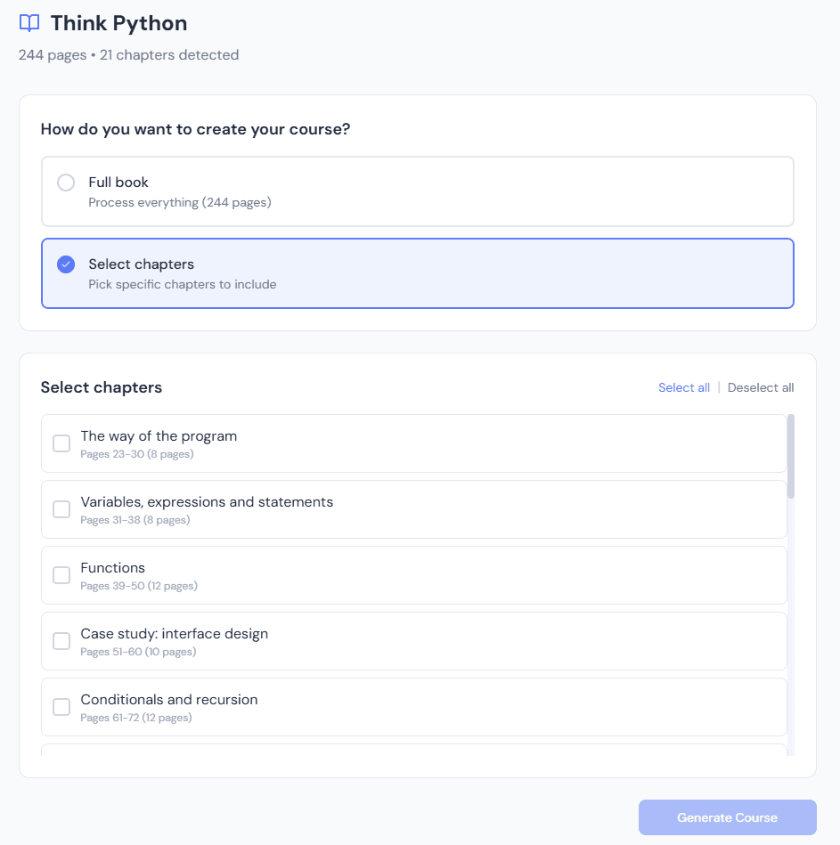 book2course screenshot 5