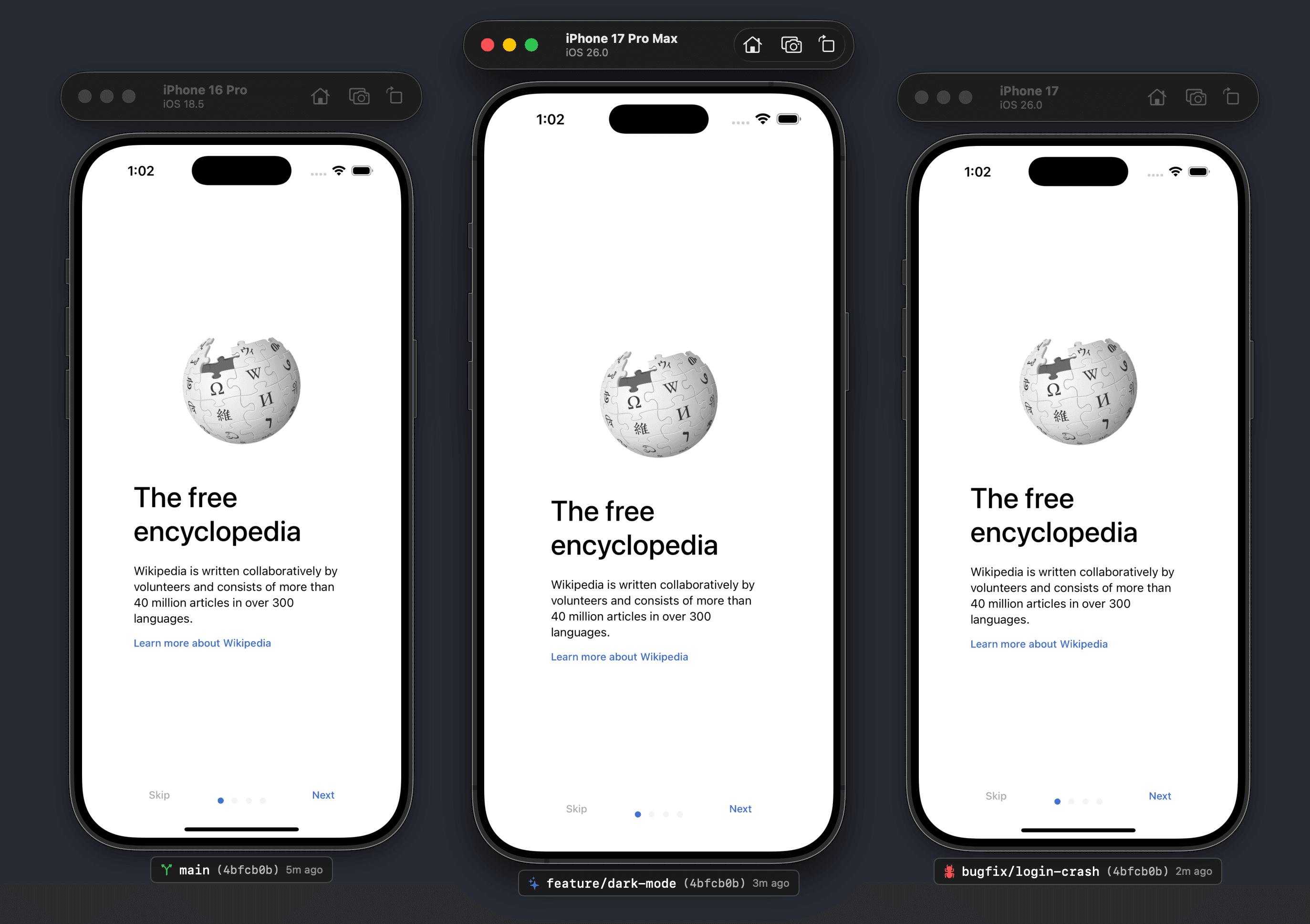 SimTag: Git Branch Overlay iOS Simulator screenshot 1