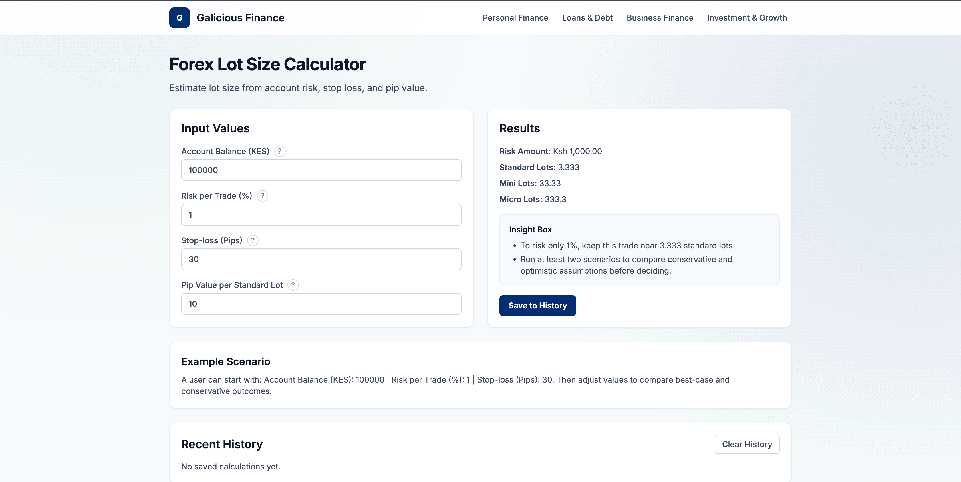 Galicious Financial Calculator screenshot 1