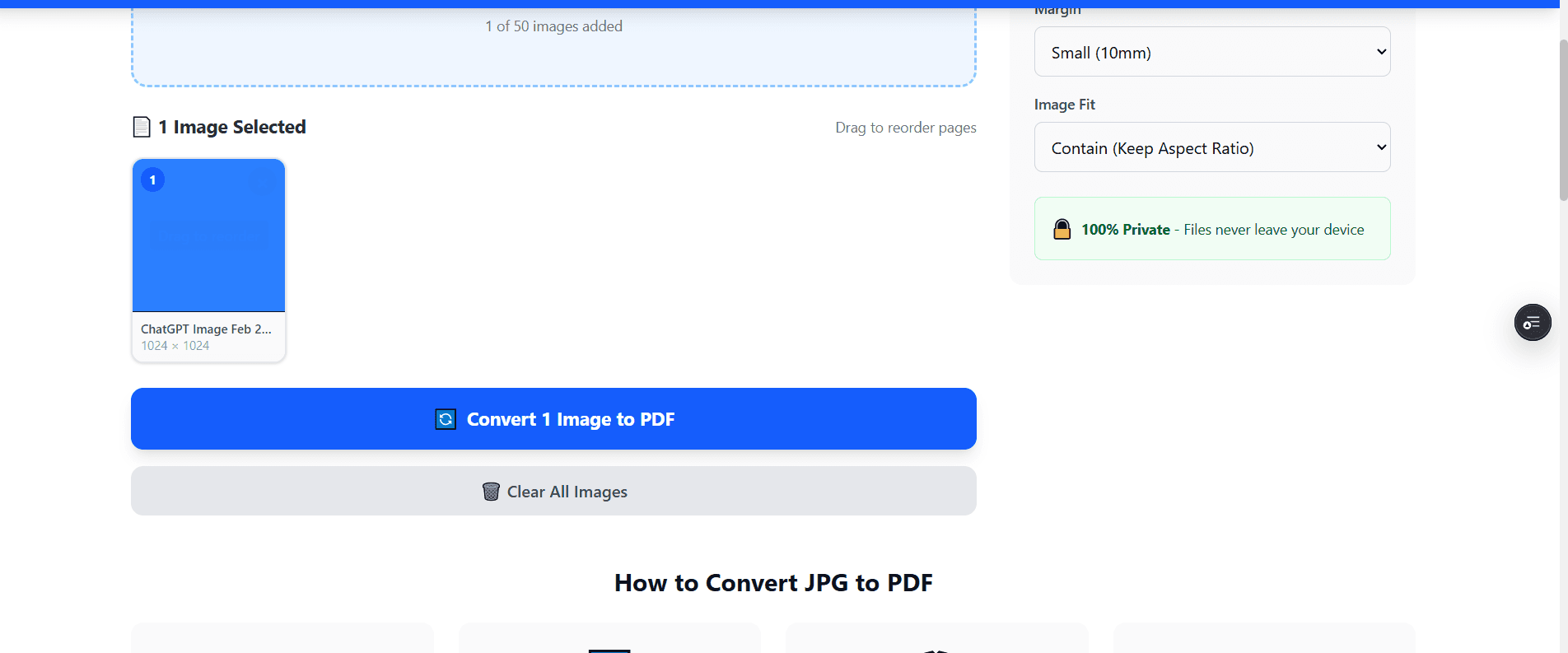 ConvertJPGtoPDF.online screenshot 2