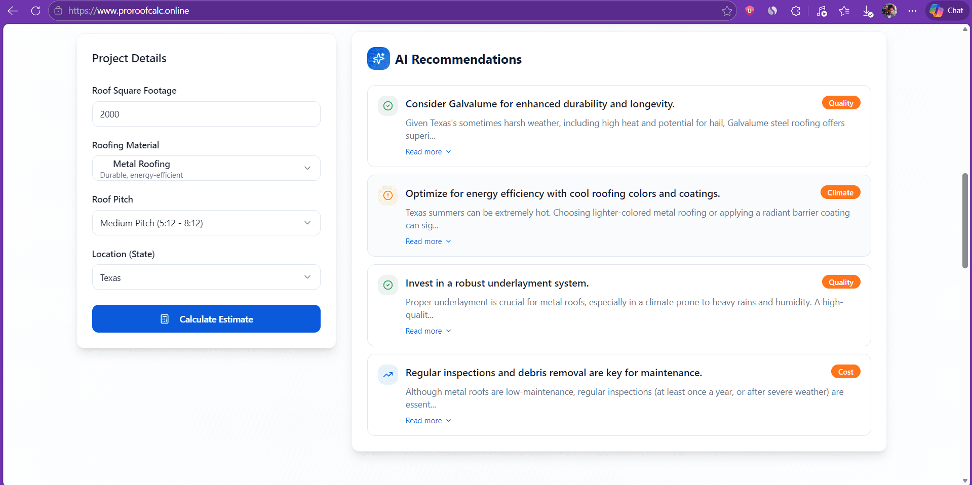 ProRoofCalc screenshot 3