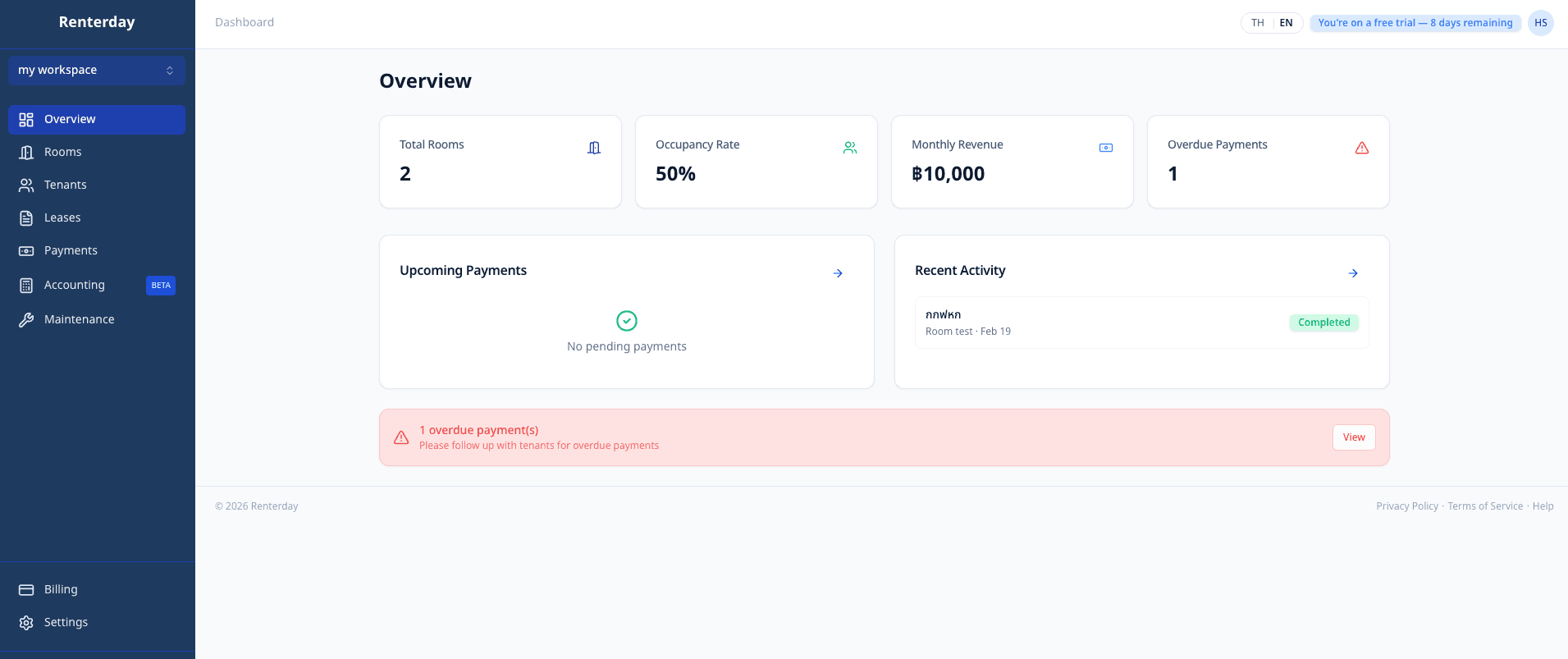 Renterday screenshot 2