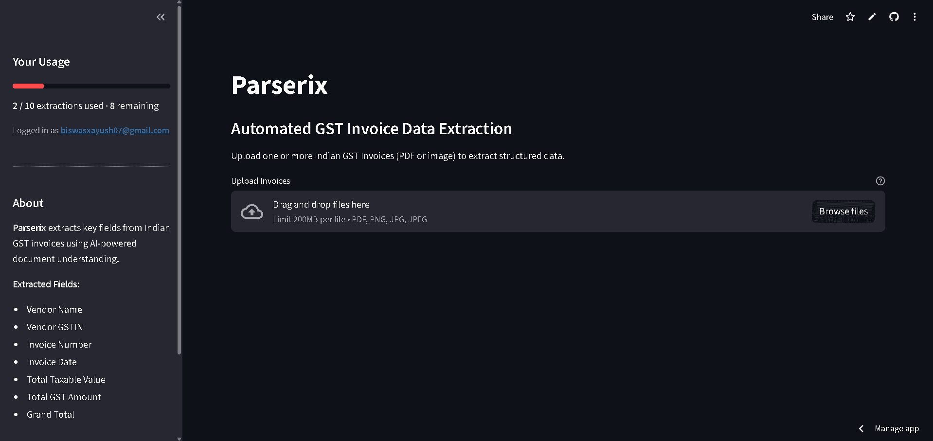 Parserix screenshot 2