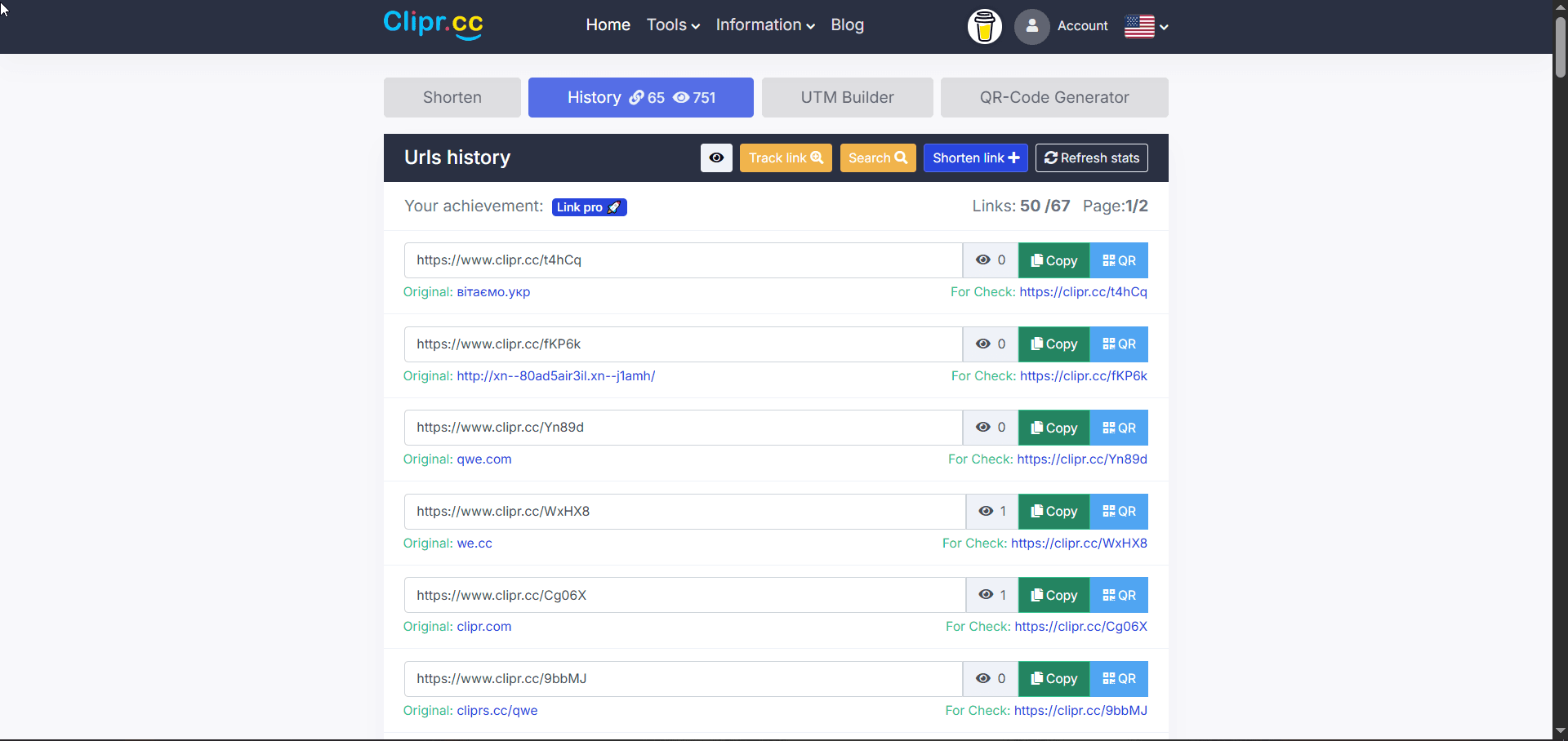Clipr.cc - Free and fast url shortener screenshot 2