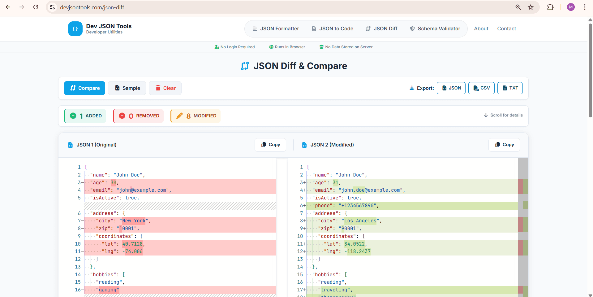 Dev JSON Tools screenshot 2