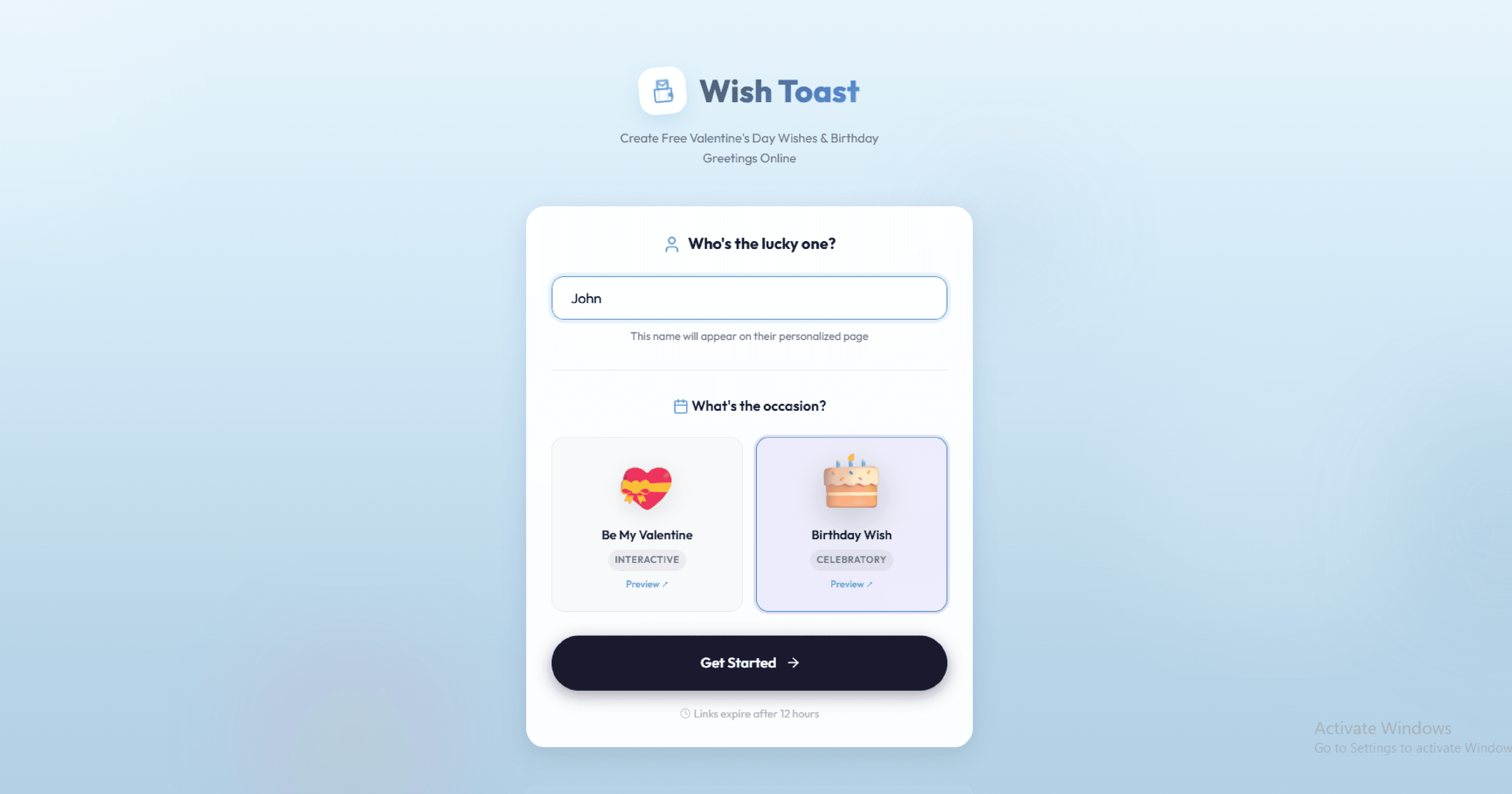 Wish Toast screenshot 1