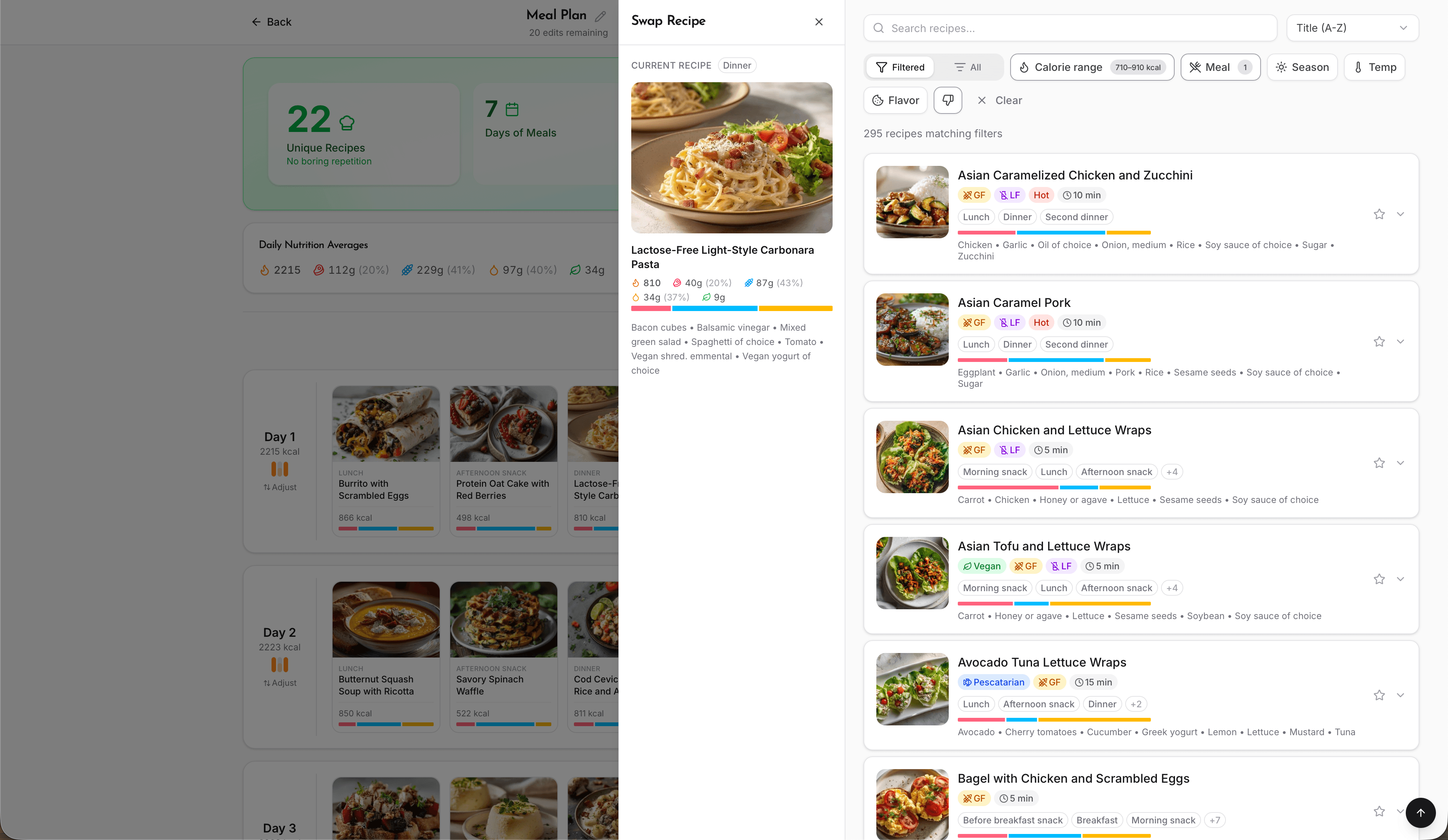 Promealplan screenshot 2