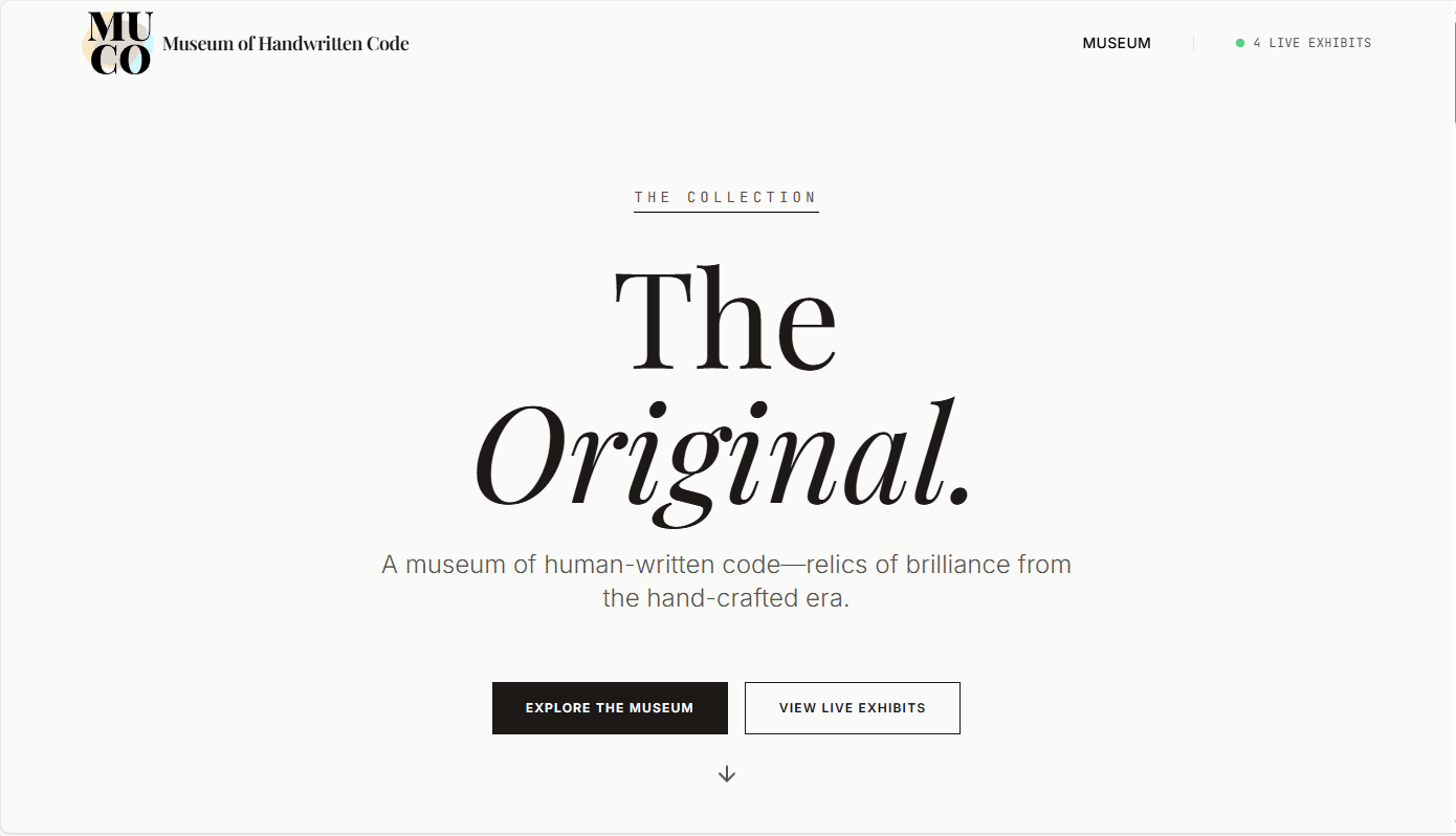 Museum of Handwritten Code screenshot 1