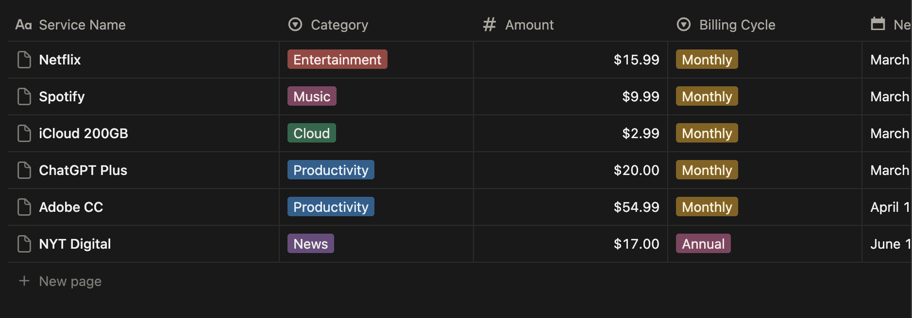 Subscription Tracker screenshot 2