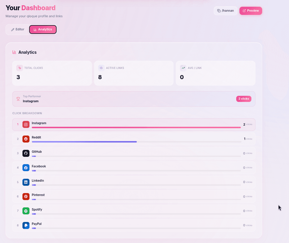 qloque —  link in Bio Application screenshot 4