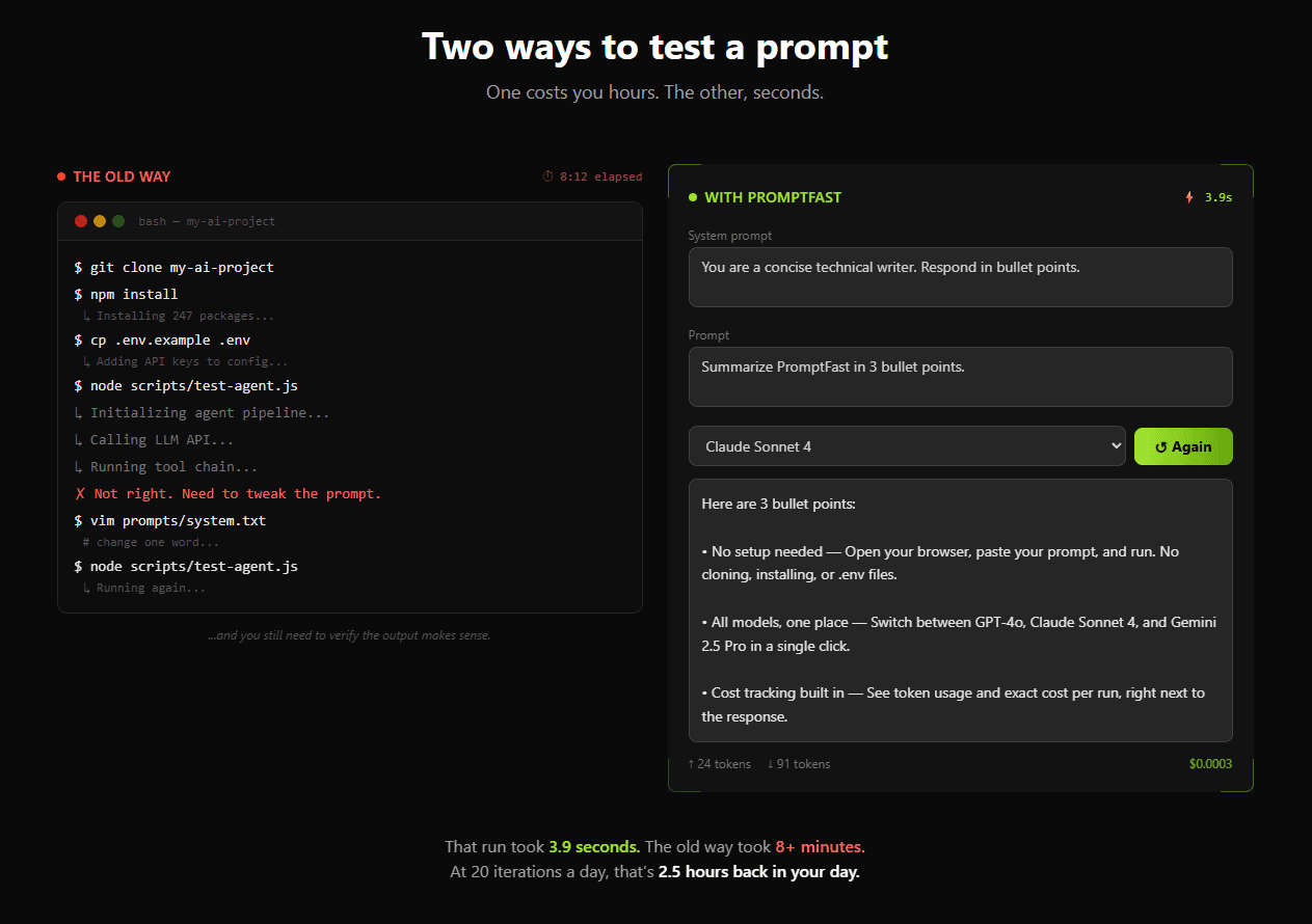 PromptFast screenshot 1