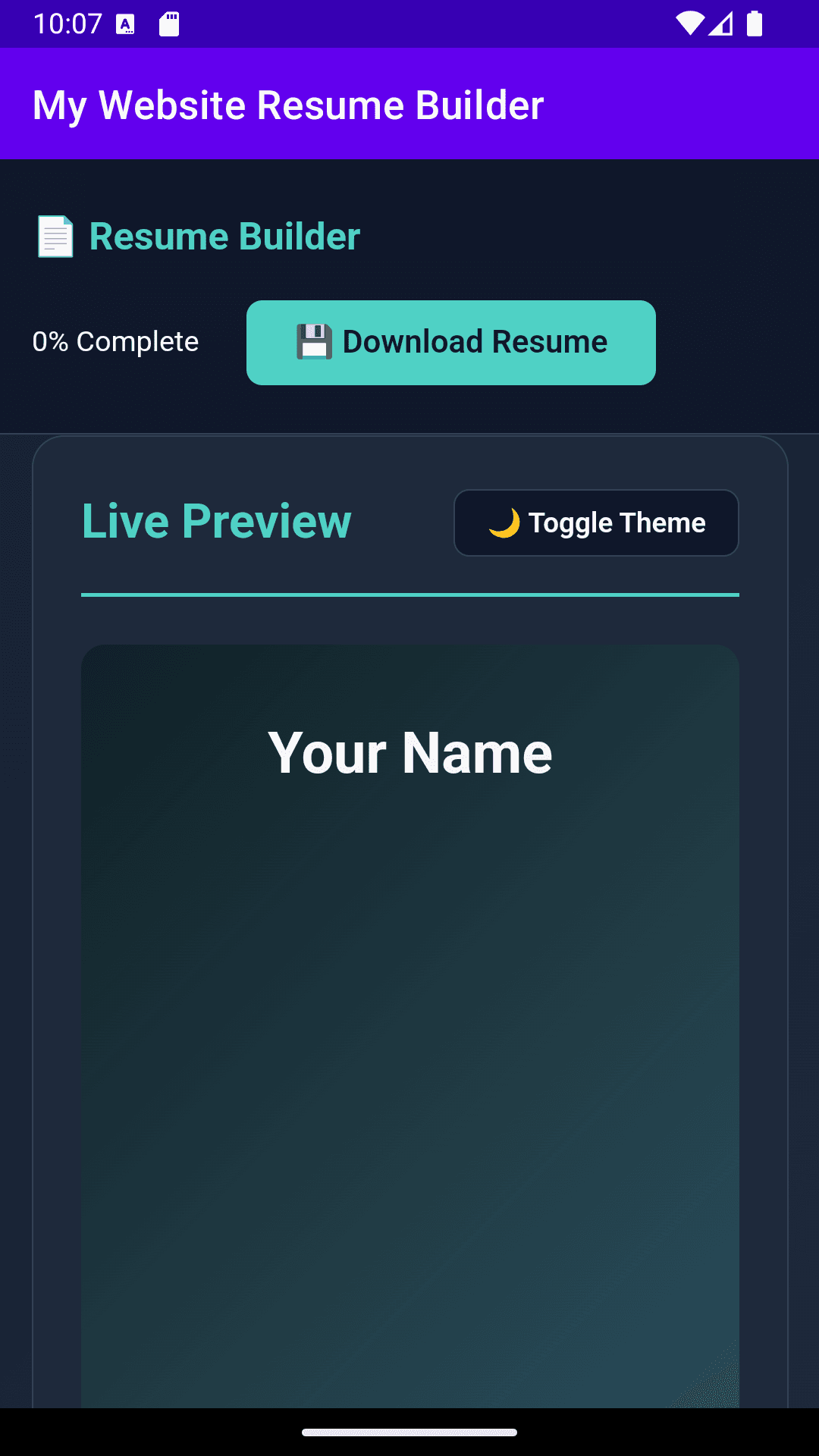 My Website Resume Builder screenshot 3