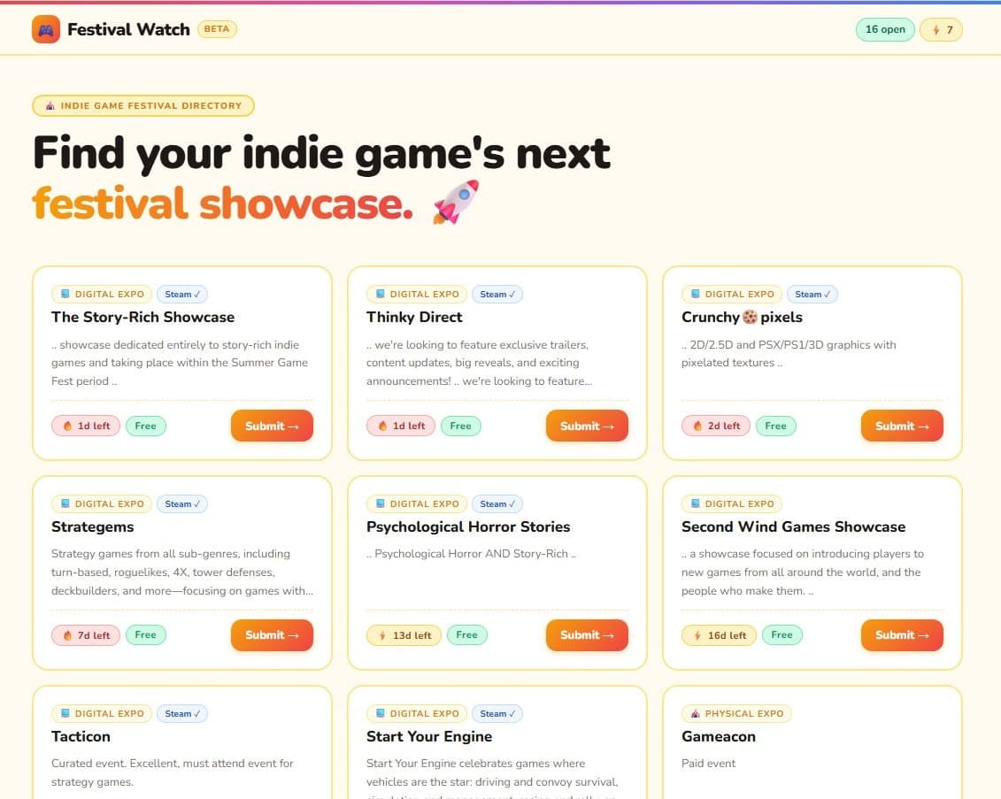 Festival Watch [Beta] screenshot 1