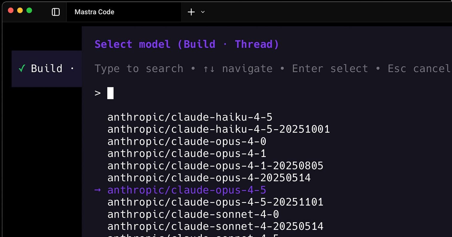 Mastra Code screenshot 5