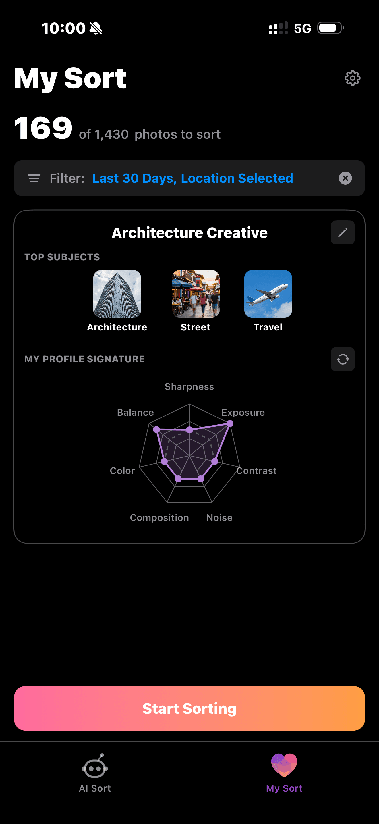 SpectraSort screenshot 3